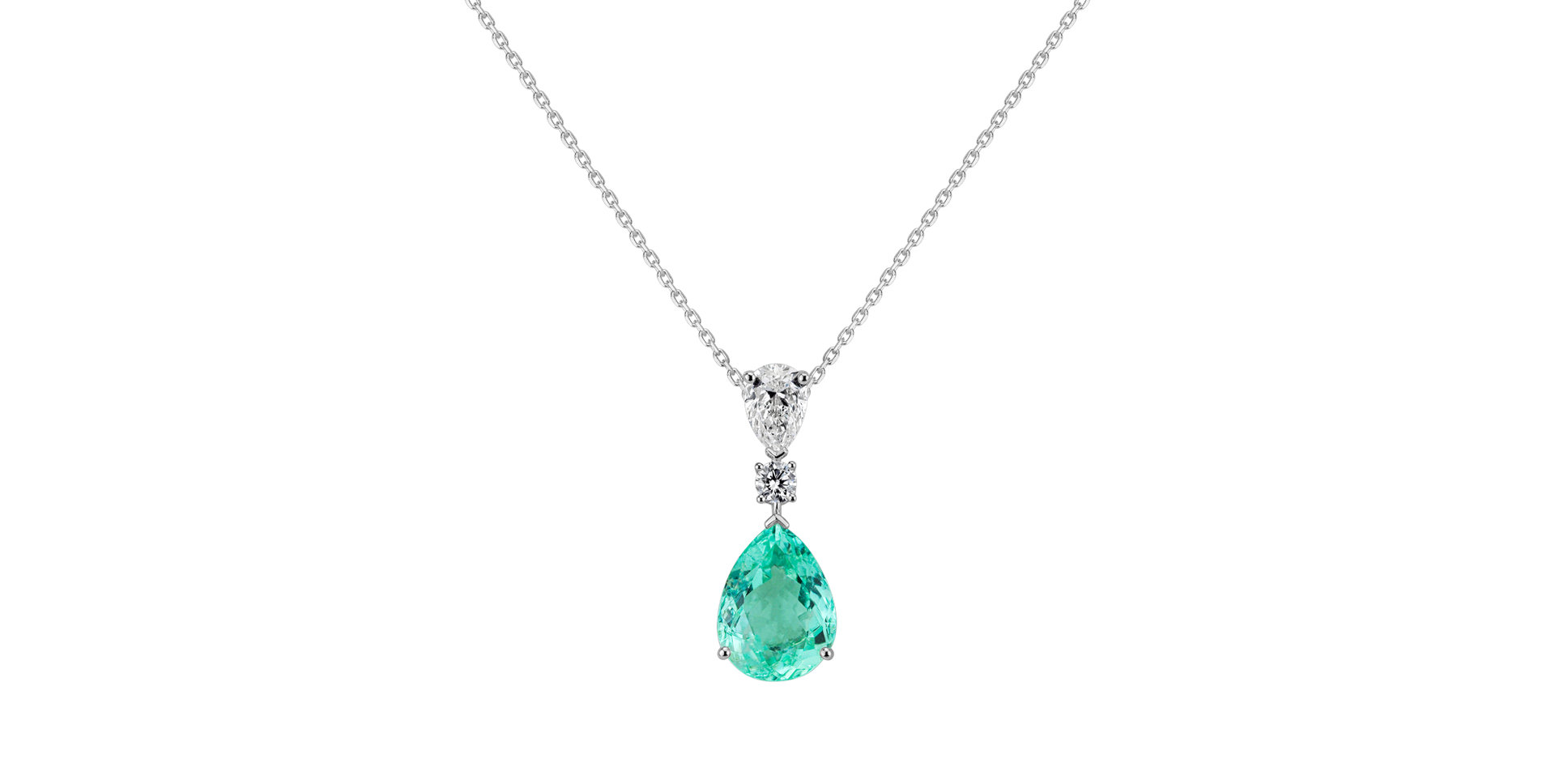 Diamond necklace with Paraiba Royal Infinity