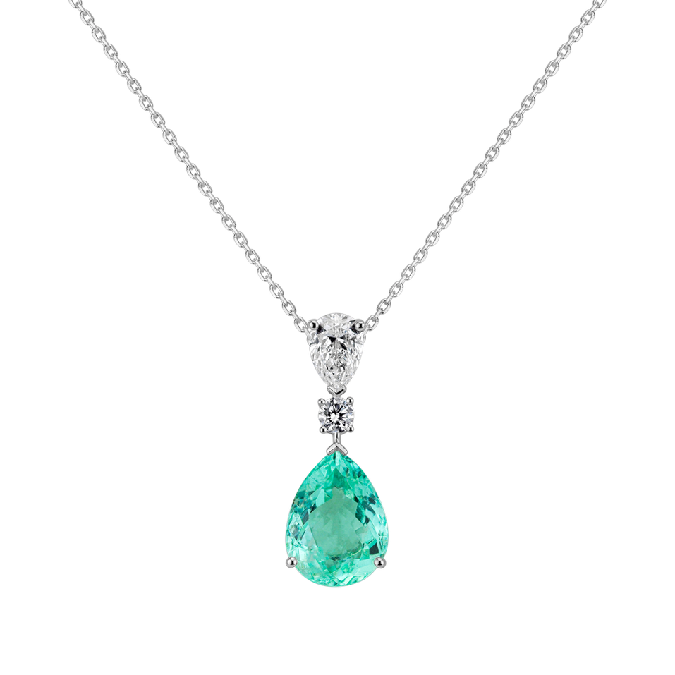 Diamond necklace with Paraiba Royal Infinity