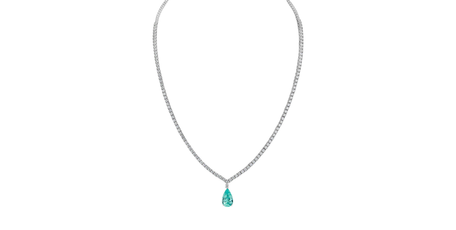 Diamond necklace with Paraiba Baithin