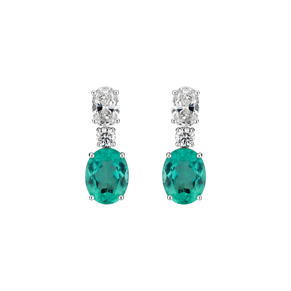 Diamond earrings with Paraiba Powerful Emotion