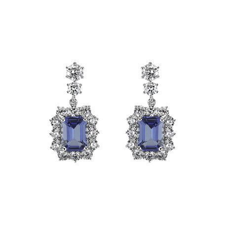 Diamond earrings with Tanzanite Hypnotic Secret