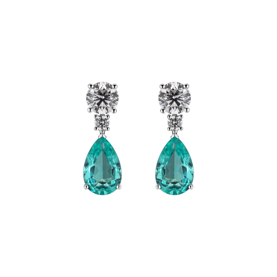 Diamond earrings with Paraiba Eternal Secret