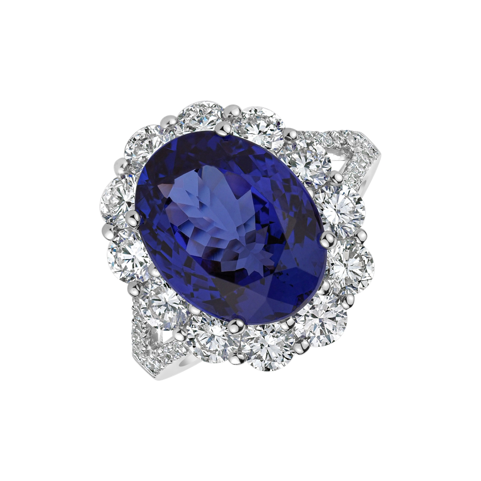 Diamond ring with Tanzanite Renaissance Desire