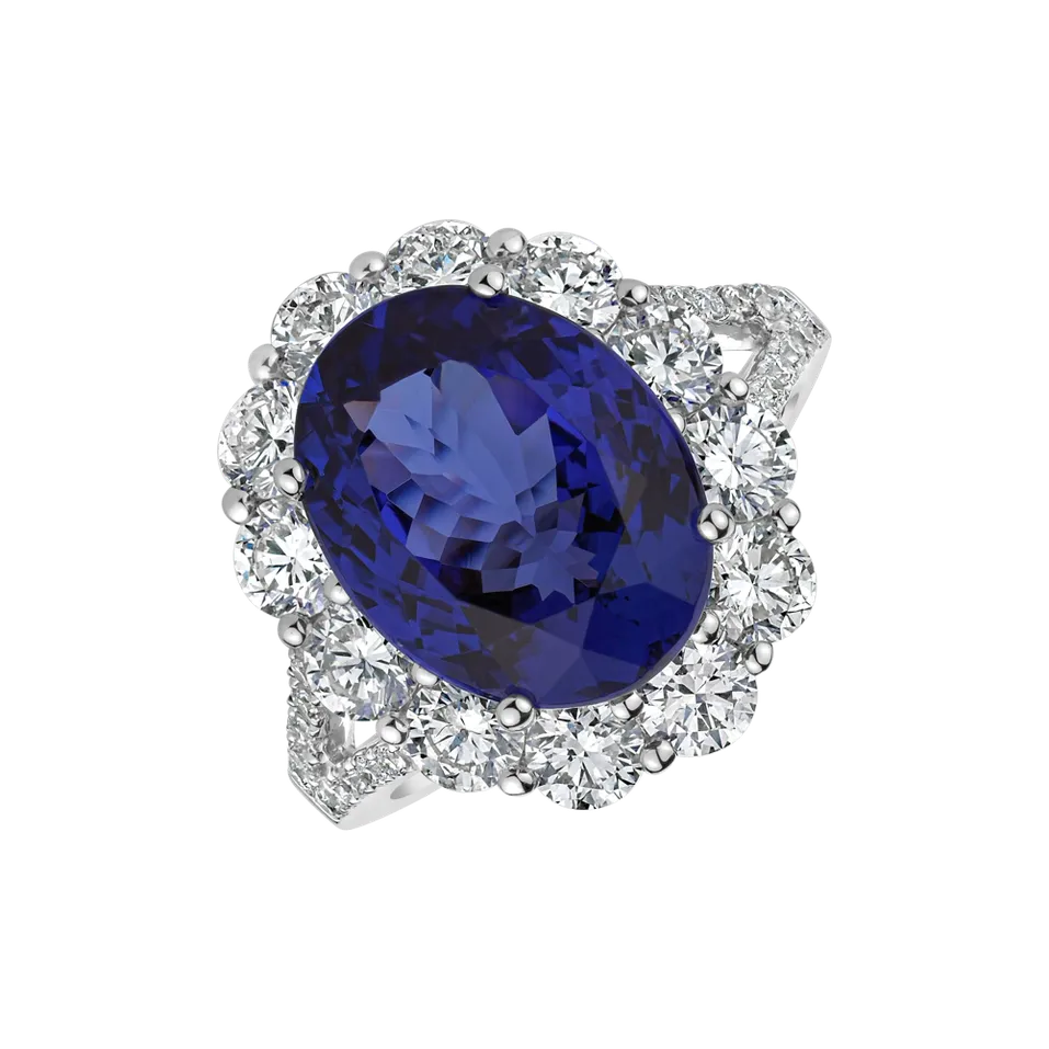 Diamond ring with Tanzanite Renaissance Desire