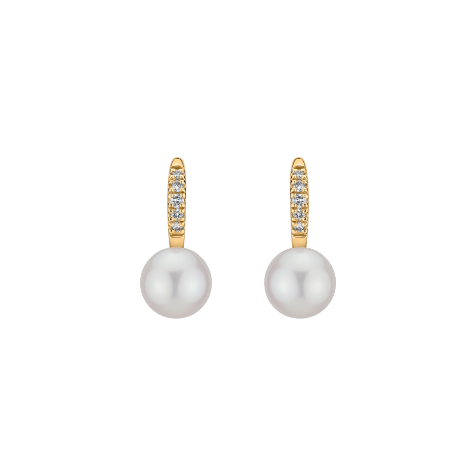 Diamond earrings with Pearl Shimmering Lake