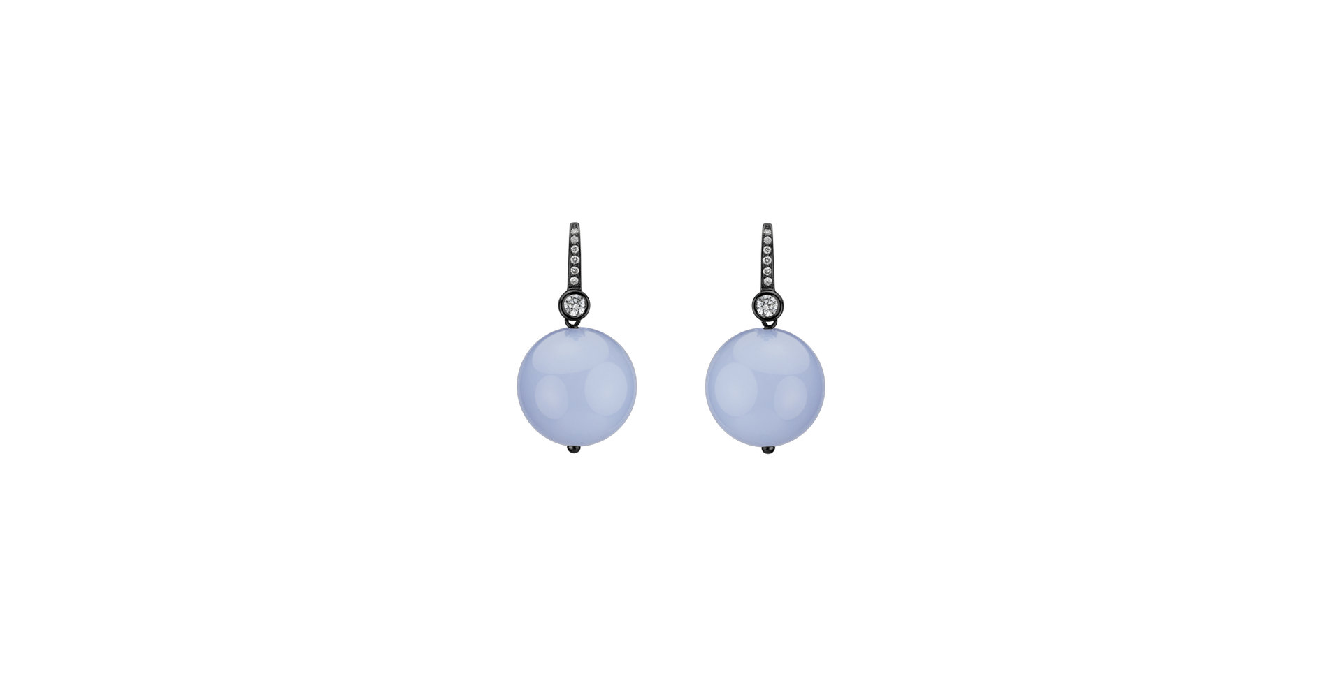 Diamond earrings with Chalcedony Jayla