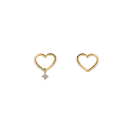 Diamond earrings Heart Tear