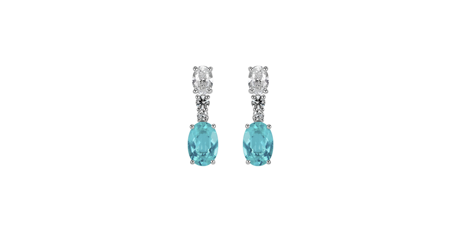 Diamond earrings with Paraiba Aqua Highness