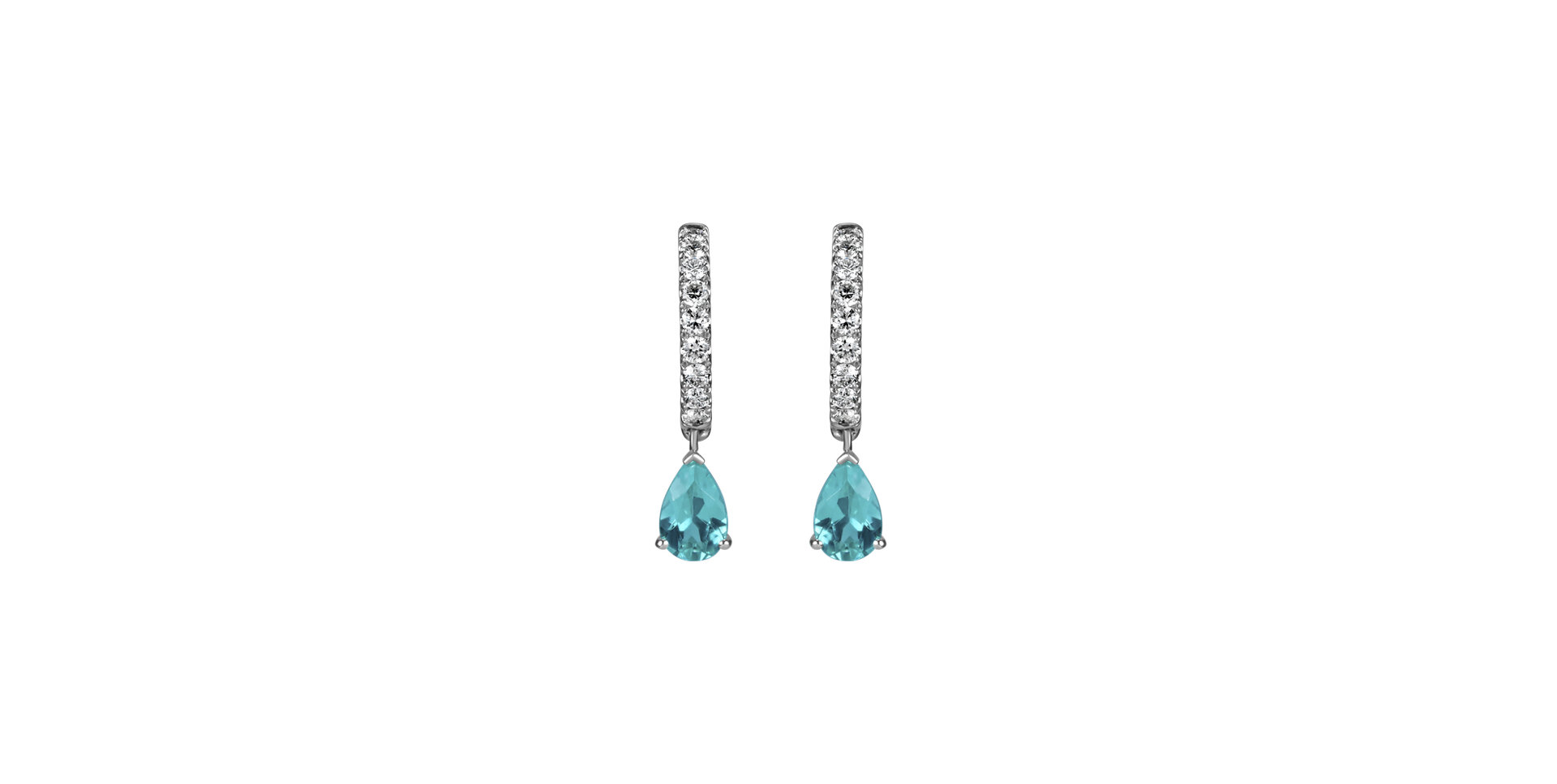 Diamond earrings with Paraiba Aqua Soul