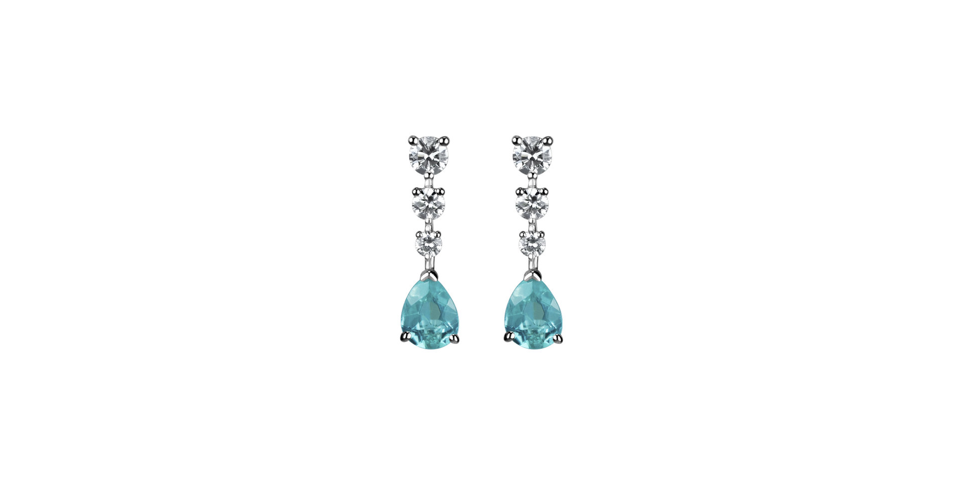 Diamond earrings with Paraiba Lagoona Elegance