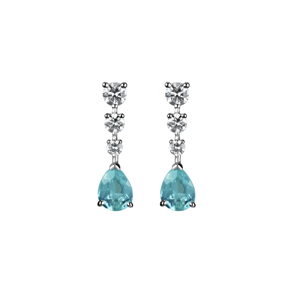 Diamond earrings with Paraiba Lagoona Elegance
