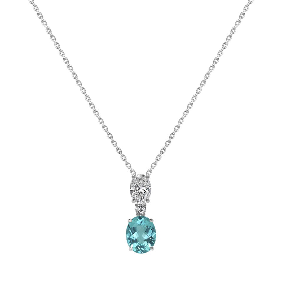 Diamond necklace with Paraiba Glamour Kingdom