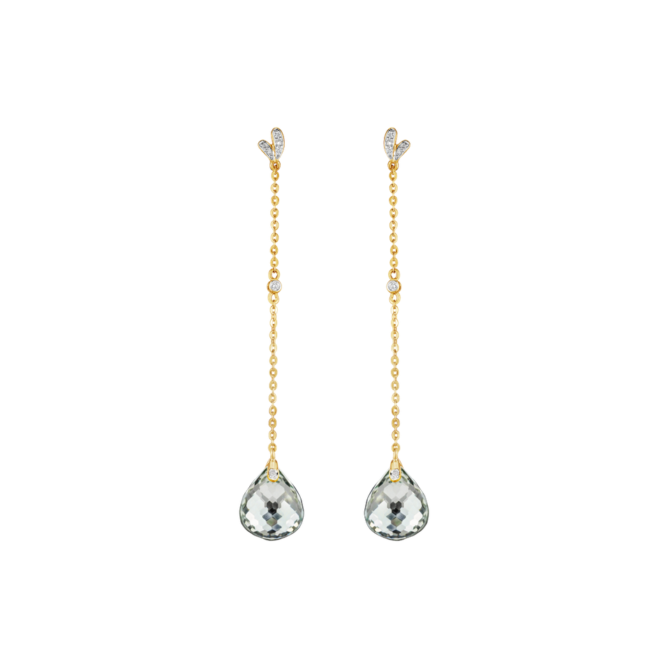 Diamond earrings with Amethyst Mezesia