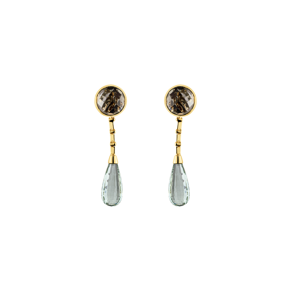 Earrings with Amethyst and Quartz Majestic Shine