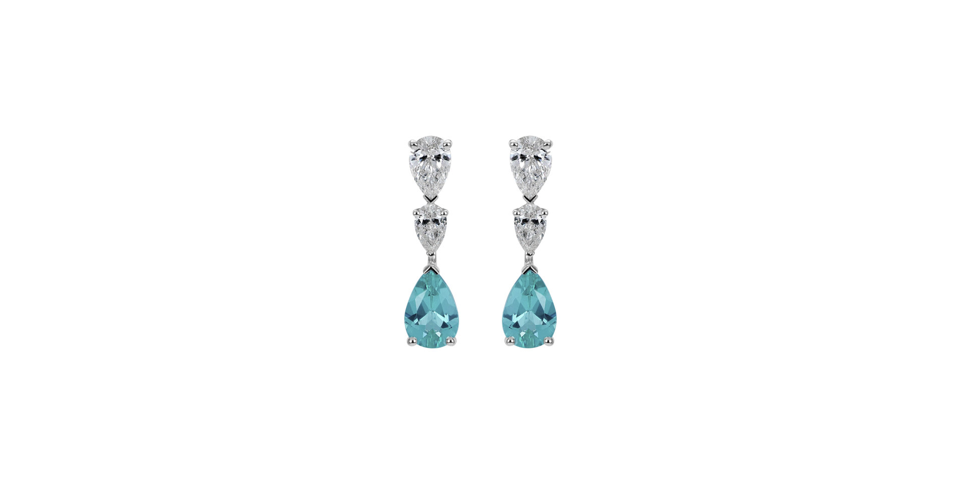 Diamond earrings with Paraiba Majesty Undersea