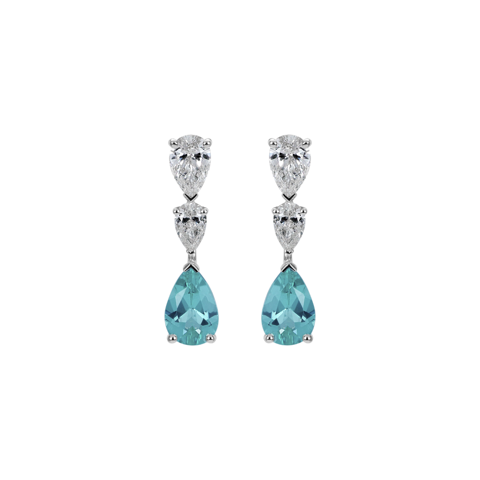 Diamond earrings with Paraiba Majesty Undersea