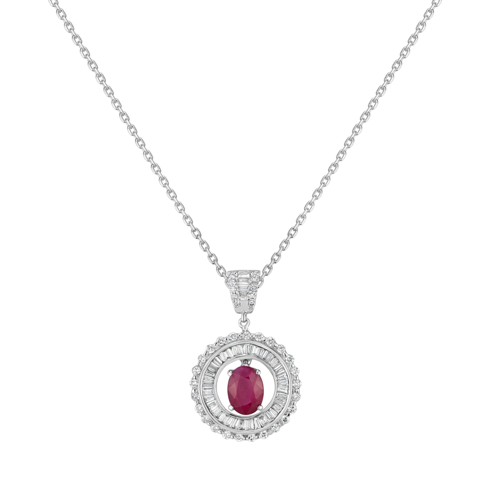 Diamond pendant with Ruby Miracle Flame