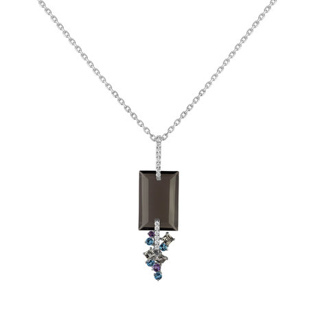 Diamond pendant with Quartz, Topaz and Amethyst Grandiose Garnish