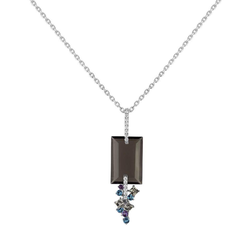 Diamond pendant with Quartz, Topaz and Amethyst Grandiose Garnish