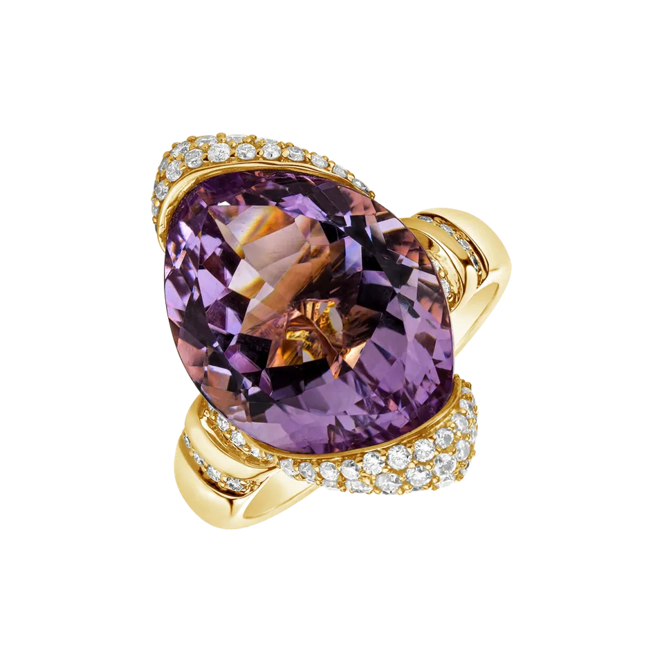 Diamond rings with Amethyst Colourful Adventure