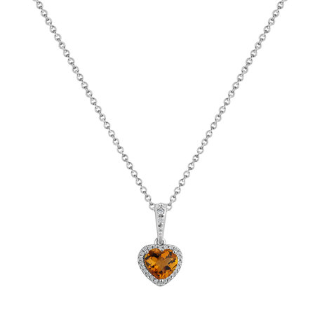 Diamond pendant with Citríne Orina