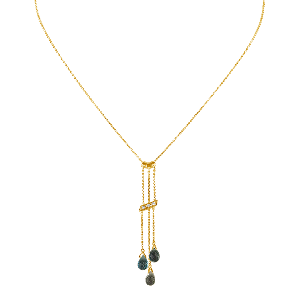 Diamond necklace with Topaz Elegant Harmony