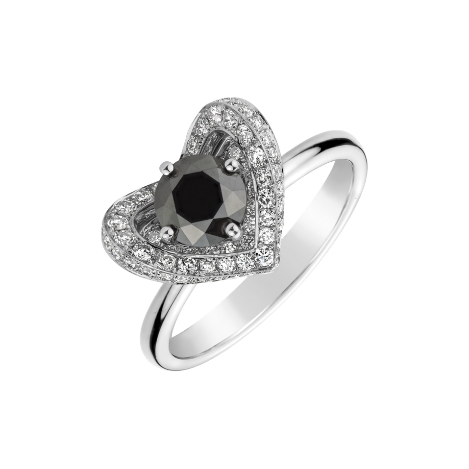 Ring with black and white diamonds Lovie