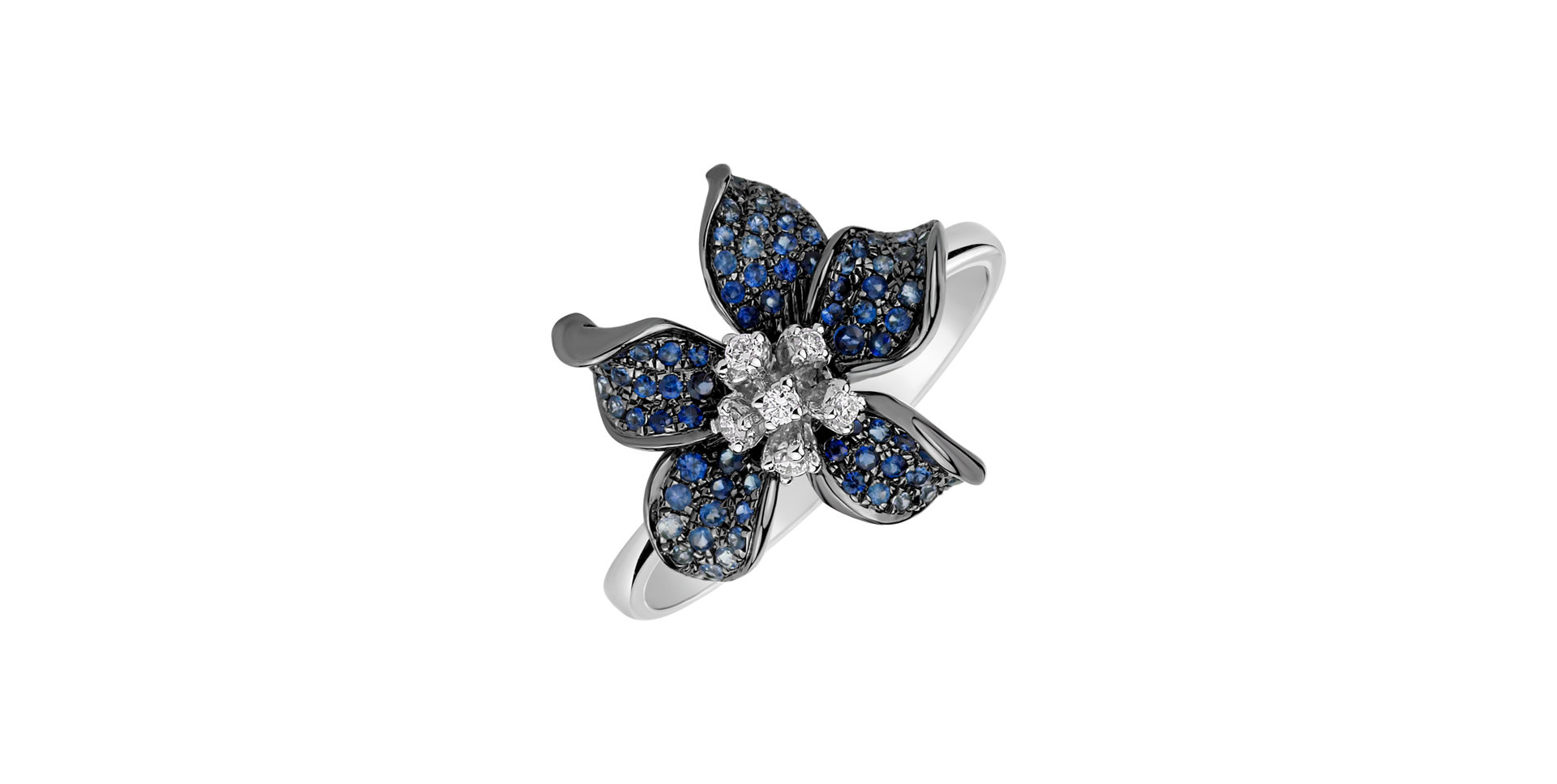 Diamond ring with Sapphire Eilana