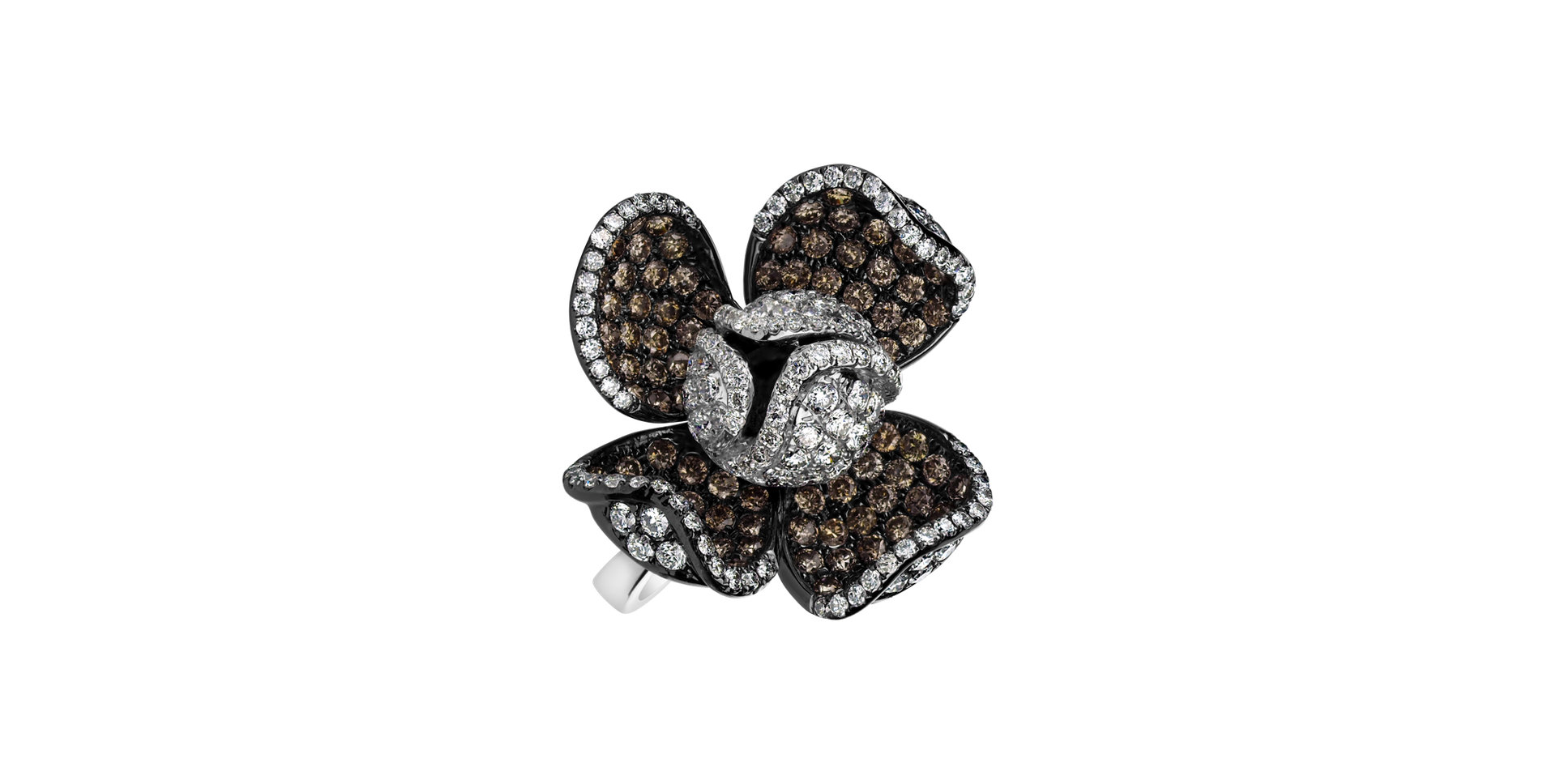 Ring with white and brown diamonds Vampirela
