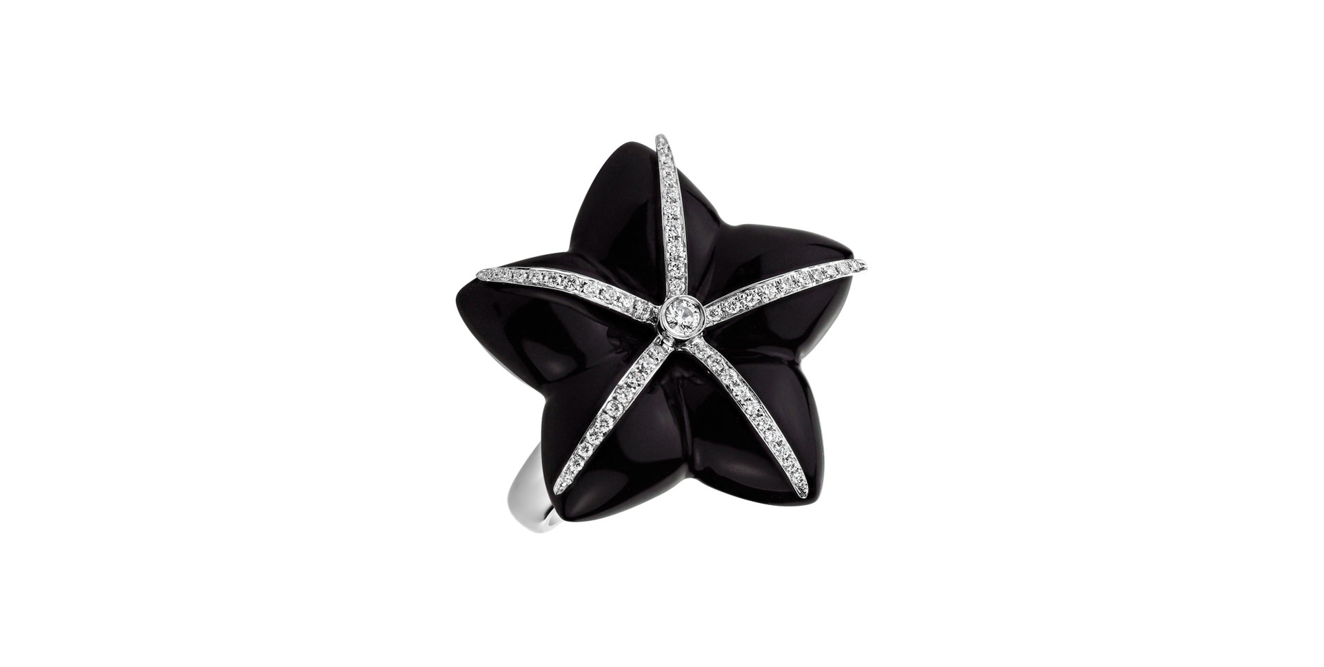 Diamond ring with Onyx Dark Star