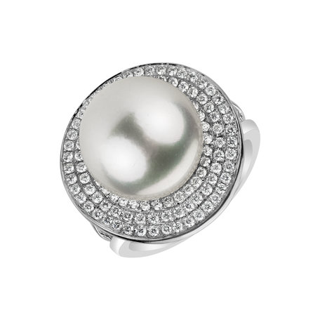Diamond ring with Pearl Touch Sea
