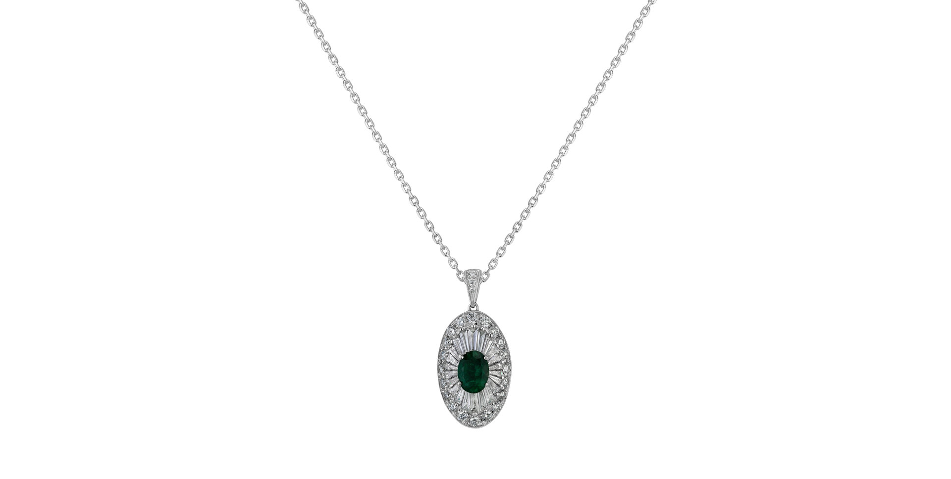 Diamond pendant with Emerald Eye of The Dragon