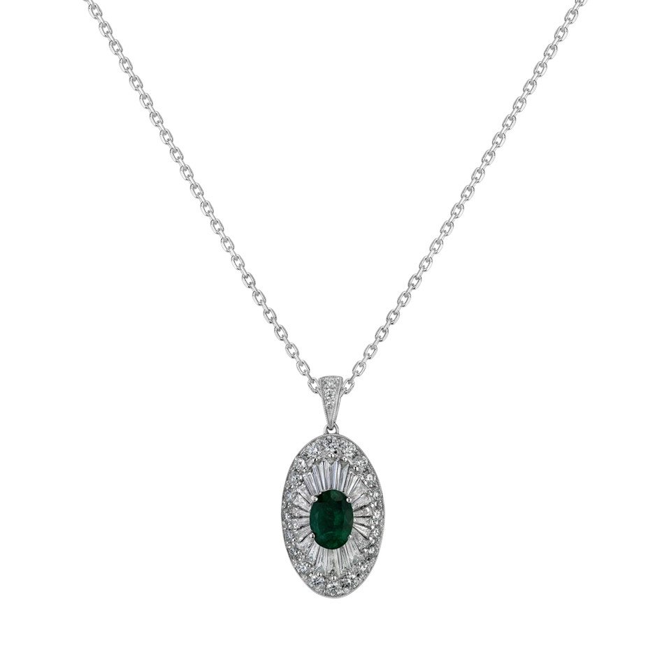 Diamond pendant with Emerald Eye of The Dragon