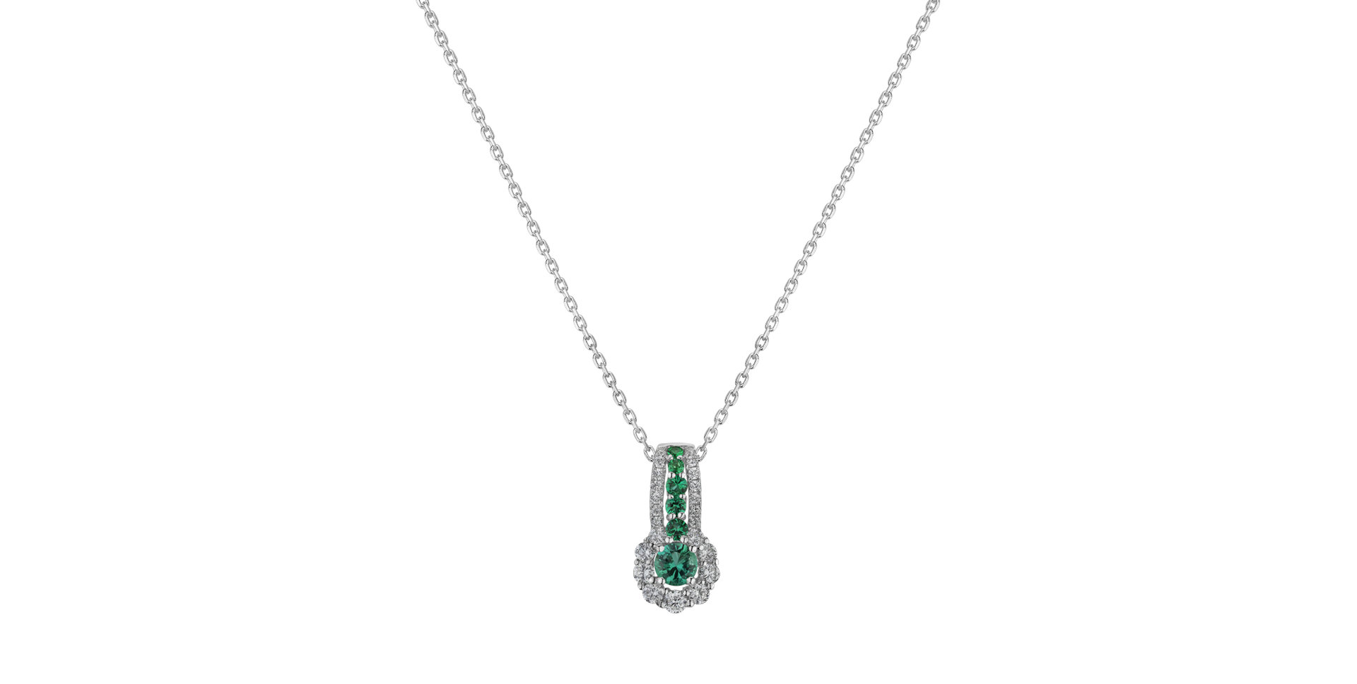 Diamond pendant with Emerald Liana la Green