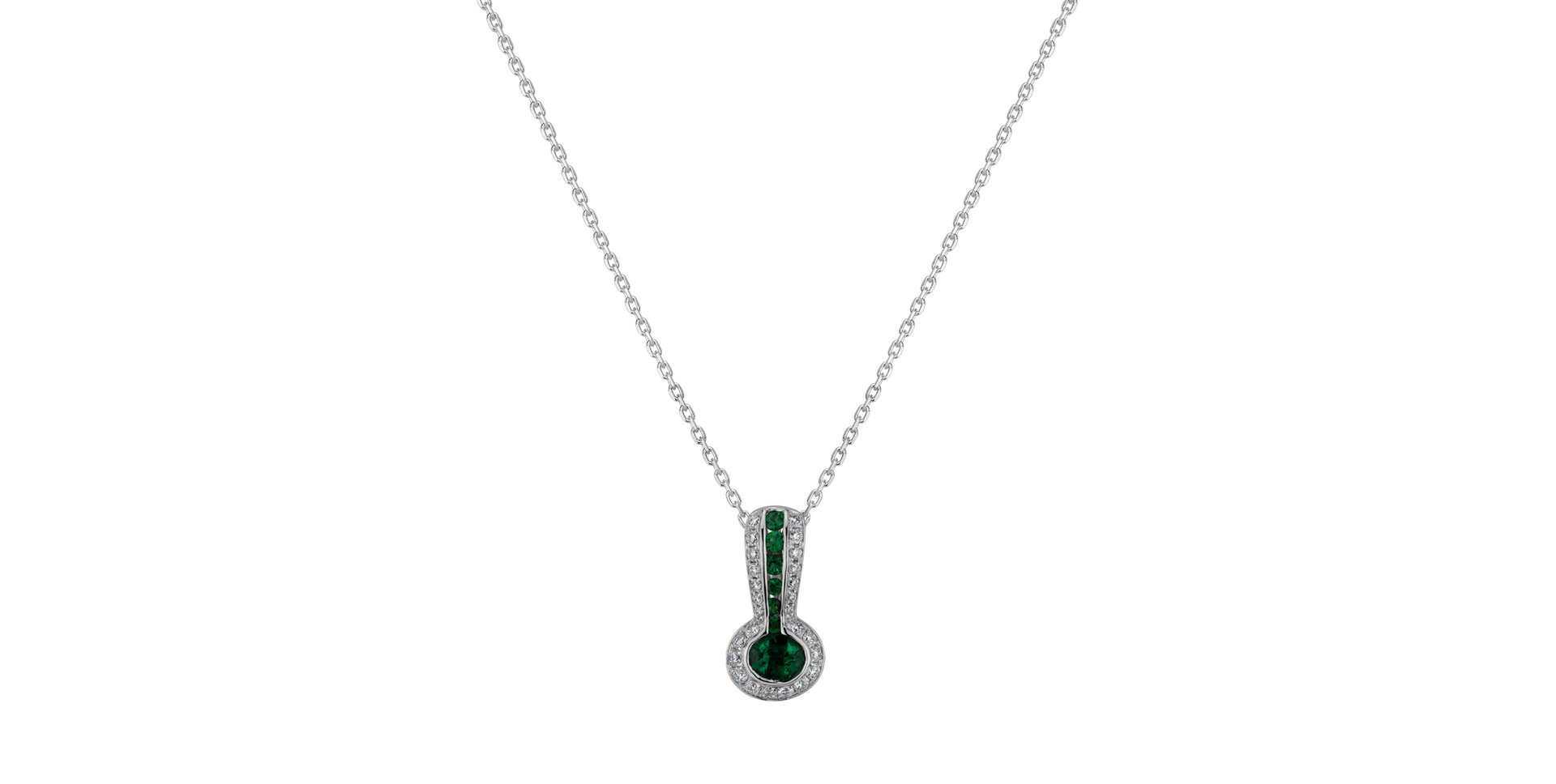 Diamond pendant with Emerald Liana del Green