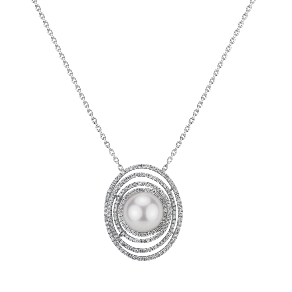 Diamond pendant with Pearl Izanna