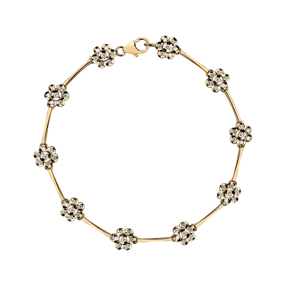 Bracelet with diamonds Flowers Line