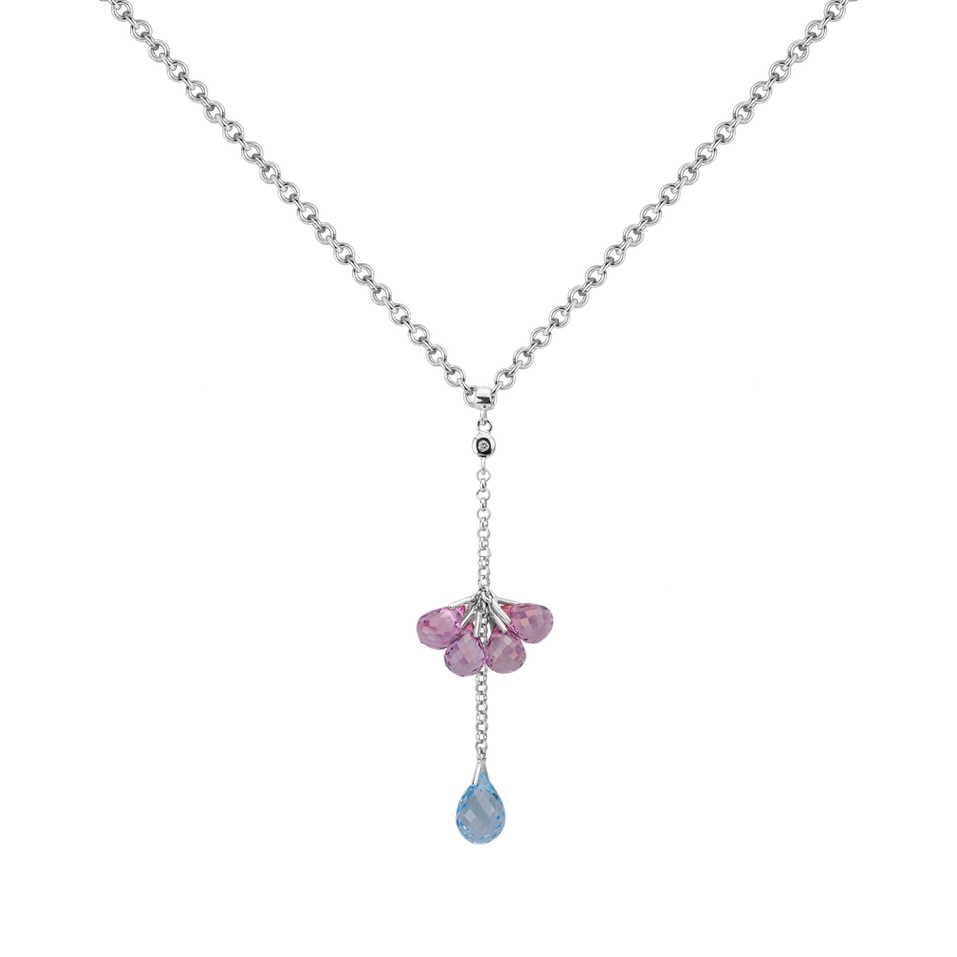 Diamond necklace with Topaz Miss Violet