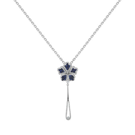 Diamond pendant with Sapphire Magic Lotus