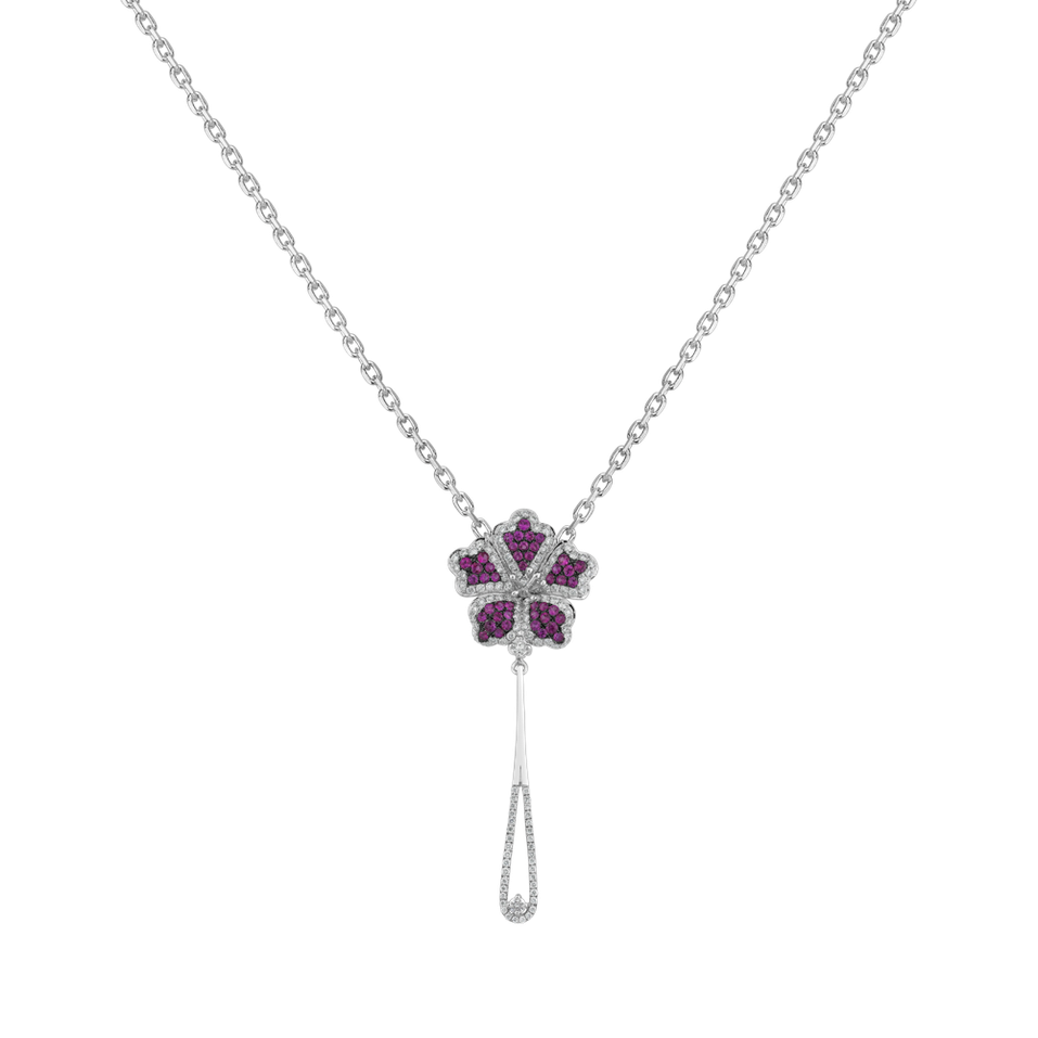 Diamond pendant with Sapphire Magic Lotus