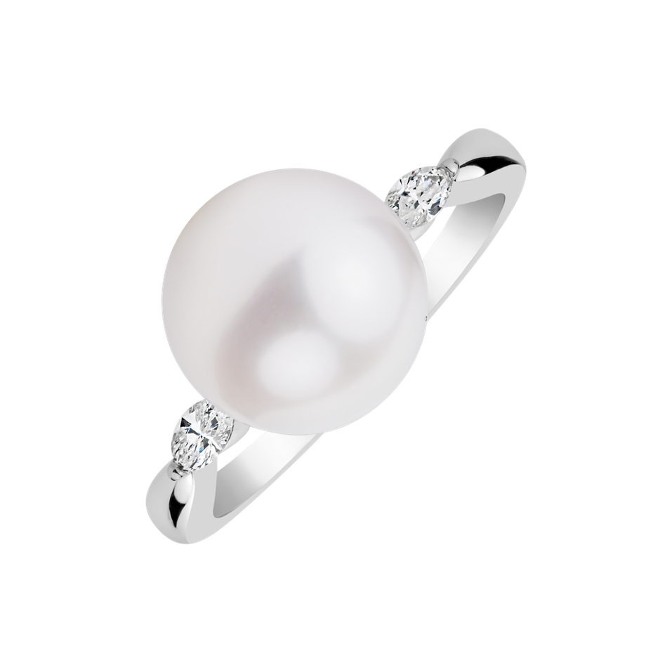 Diamond ring with Pearl Neptune Serenade