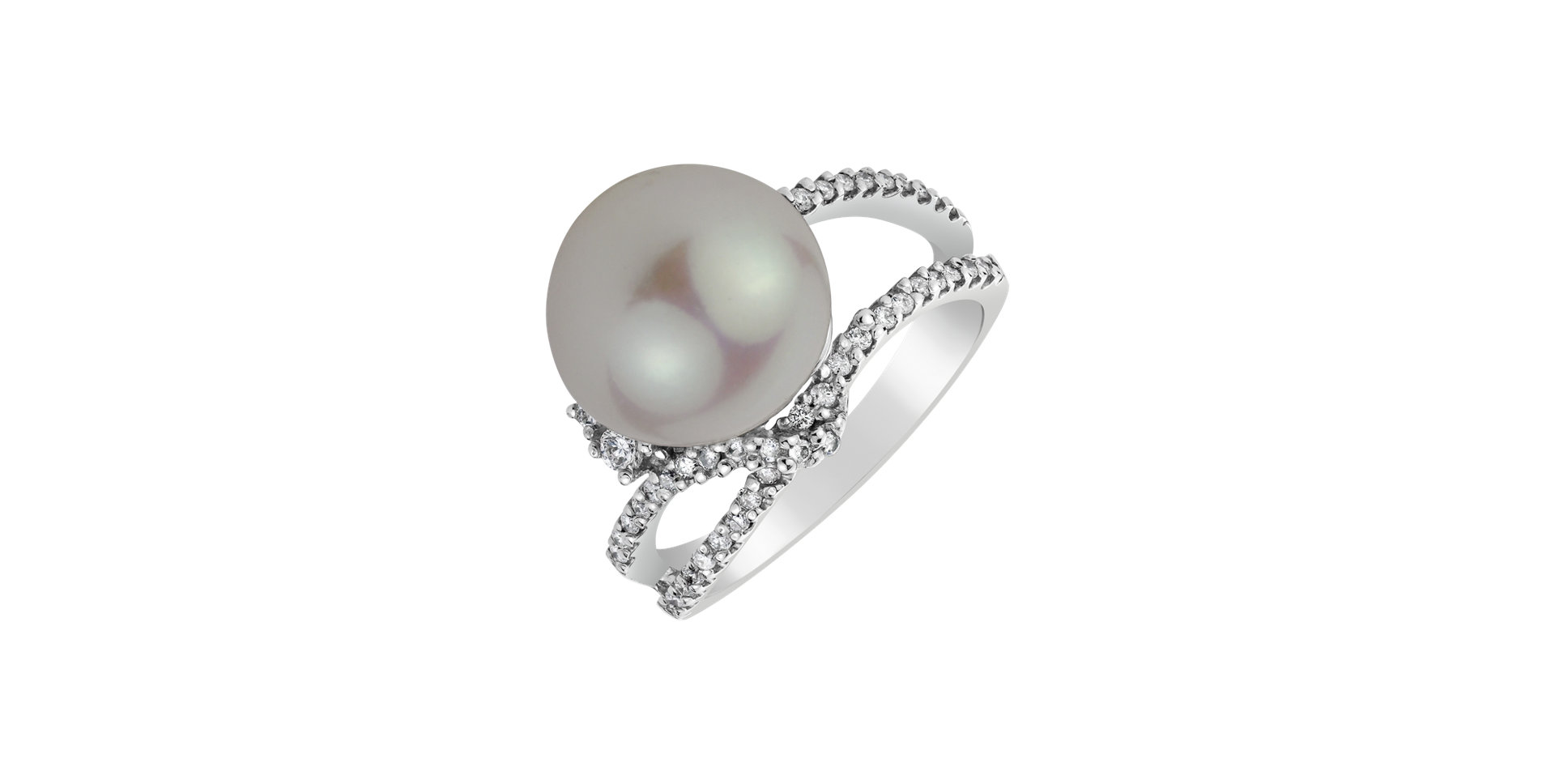Diamond ring with Pearl Aegean