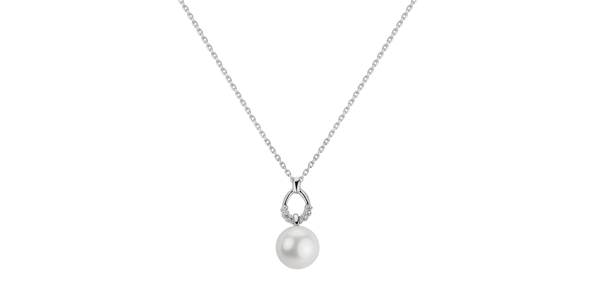 Diamond pendant with Pearl Sanguine Sea