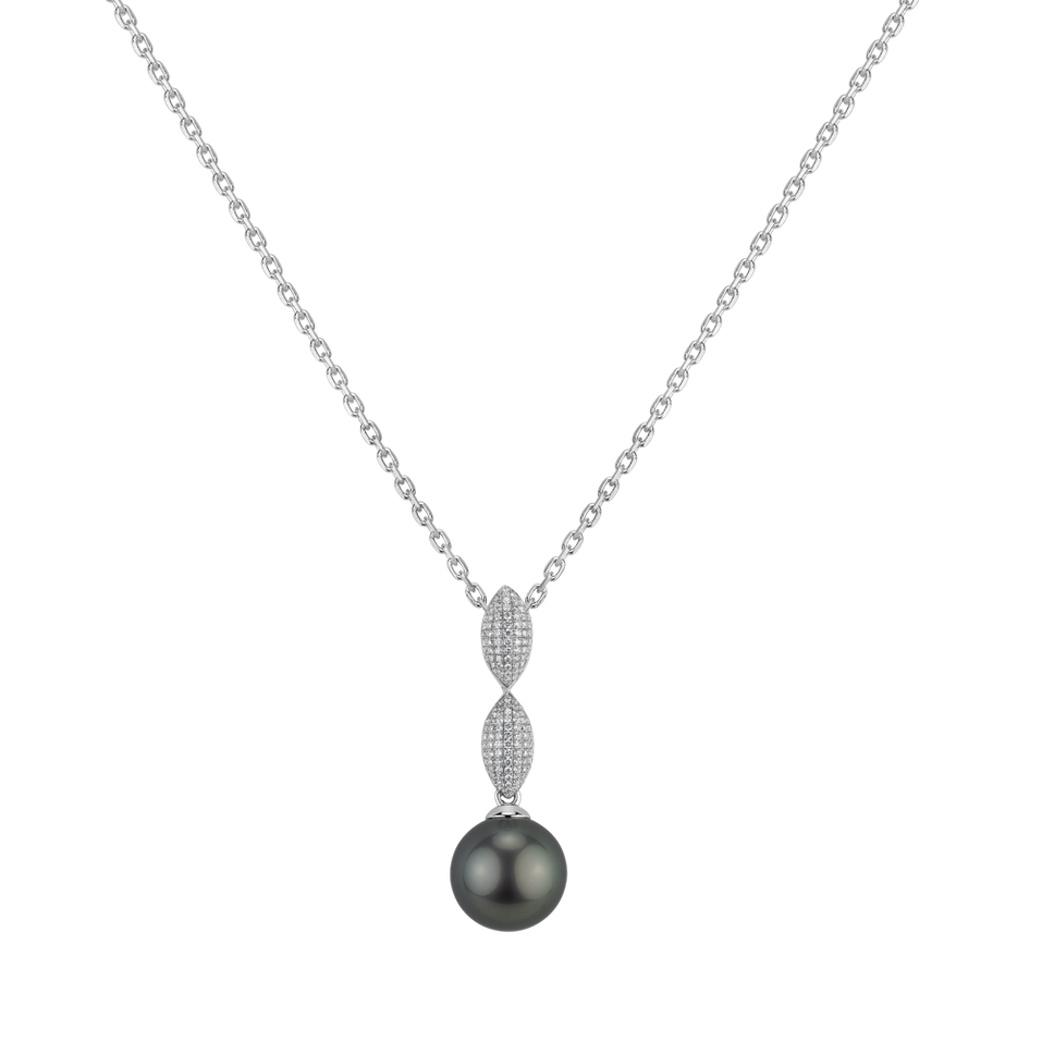 Diamond pendant with Pearl Impending Gloom
