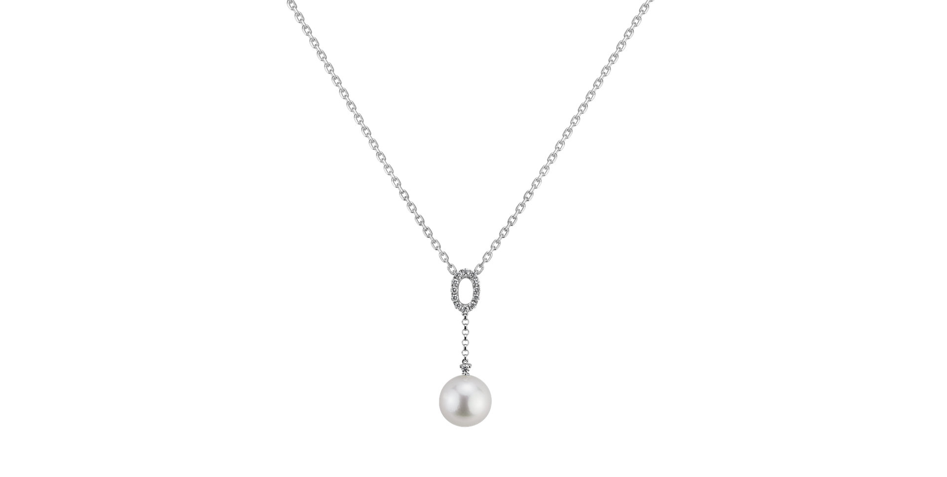 Diamond pendant with Pearl Ocean Dusk