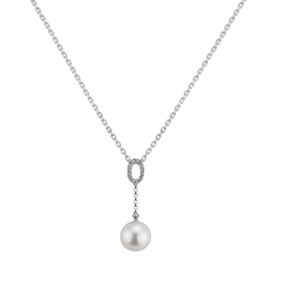 Diamond pendant with Pearl Ocean Dusk