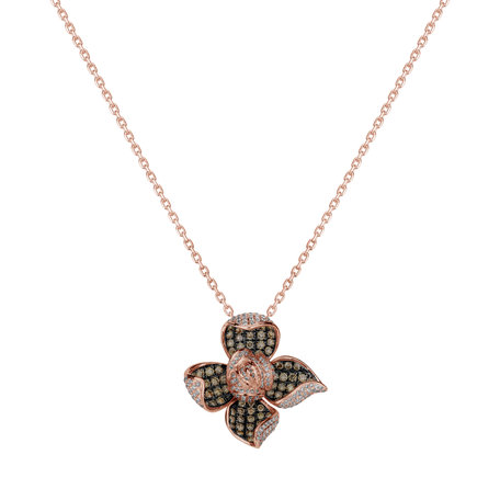 Pendant with brown and white diamonds Tallulah