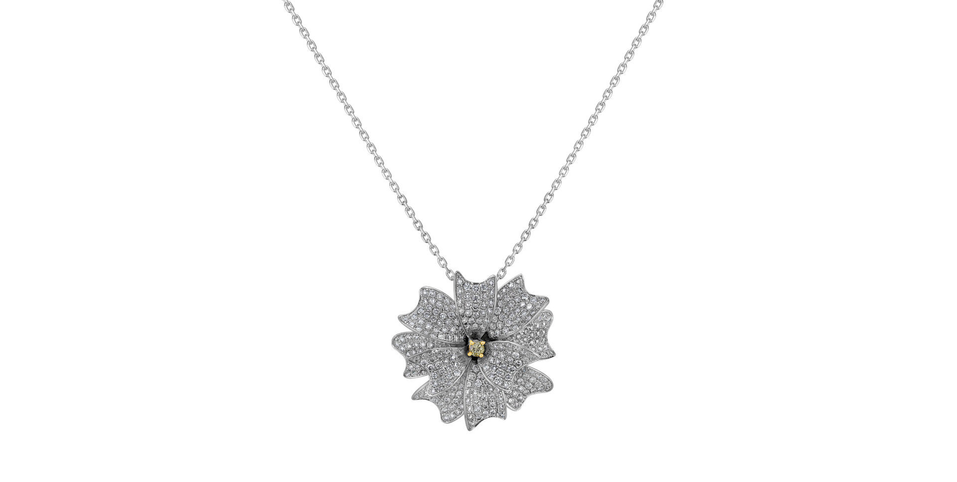 Pendant with yellow and white diamonds Bloom Euphoria