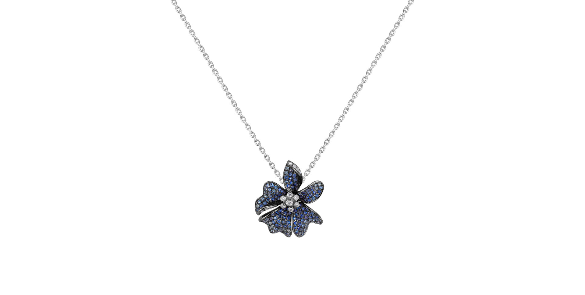 Diamond pendant with Sapphire Mahe