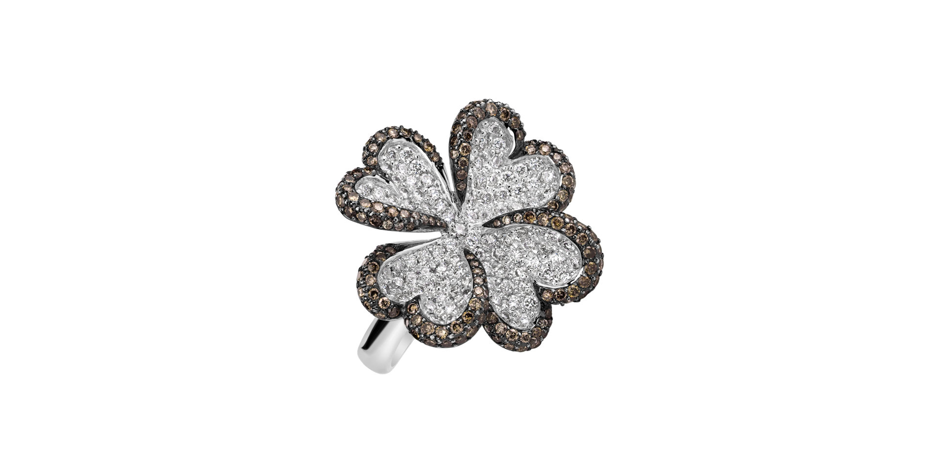 Ring with white and brown diamonds Hilary